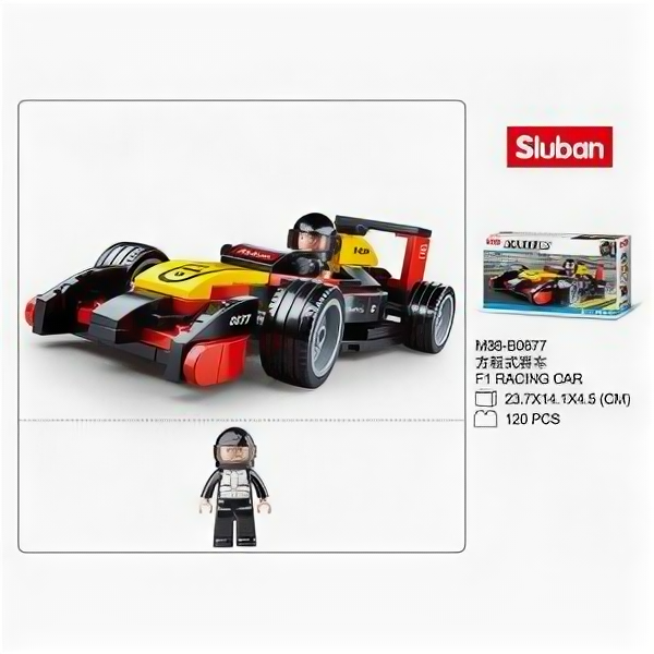 Игрушки SLUBAN Констр пласт машина с фигуркой 120дет M38-B0677