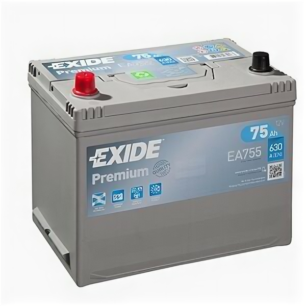 Аккумулятор Exide Premium EA755 75 Ач 630А прям. пол.