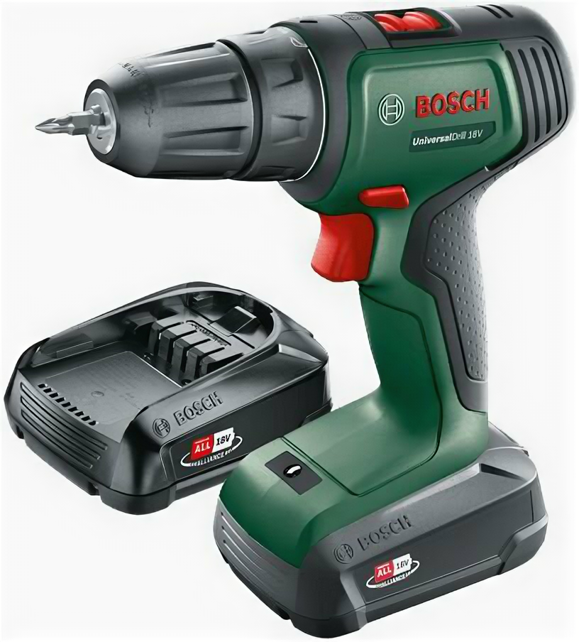 Дрель-шуруповерт Bosch UniversalDrill 18V аккум. патрон:быстрозажимной (кейс в комплекте)