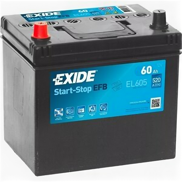 Аккумулятор Exide EL605 EFB Start-Stop 60 Ач прям. пол.
