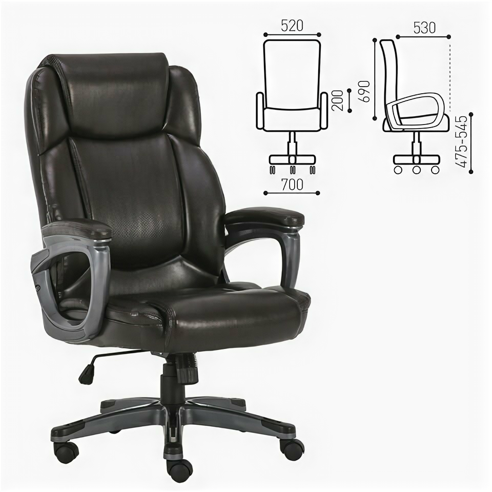 Кресло руководителя BRABIX PREMIUM Favorite EX-577, пружинный блок, рециклир. кожа, коричневое