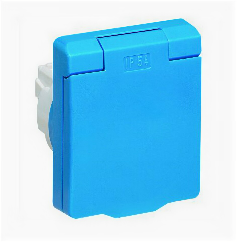 фото 3288 AZ UJP Розетка SCHUKO , панельная 2P+E, IP54 с крышкой, 10/16А, 250В, цвет синий ABB, 2CLA328800A1701