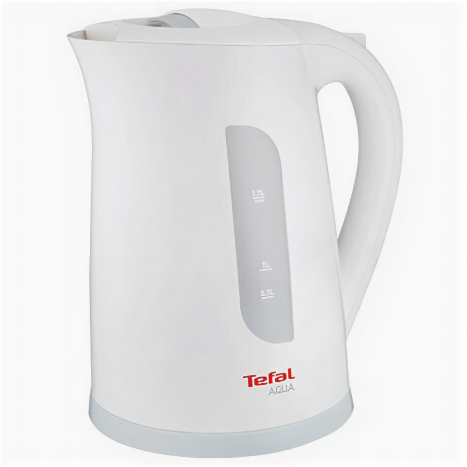 Чайник электрический TEFAL KO270130, 1,7 л, 2400 Вт, закрытый нагревательный элемент, пластик, белый/серый