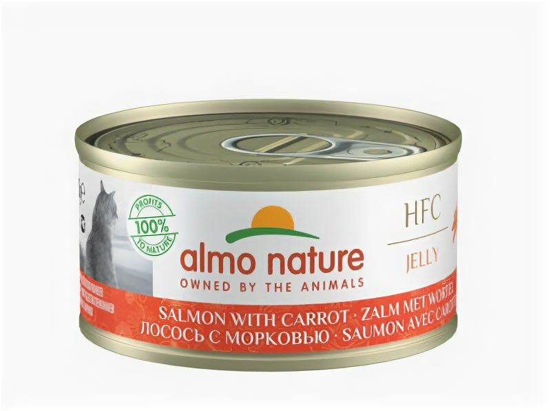 Almo Nature консервы Консервы для Кошек с Лососем и Морковью 75проц. мяса (HFC - Jelly - Salmon with Carrot ) 9032H | Legend HFC Adult Cat Salmon Carrot 007 кг 26499 (2 шт)