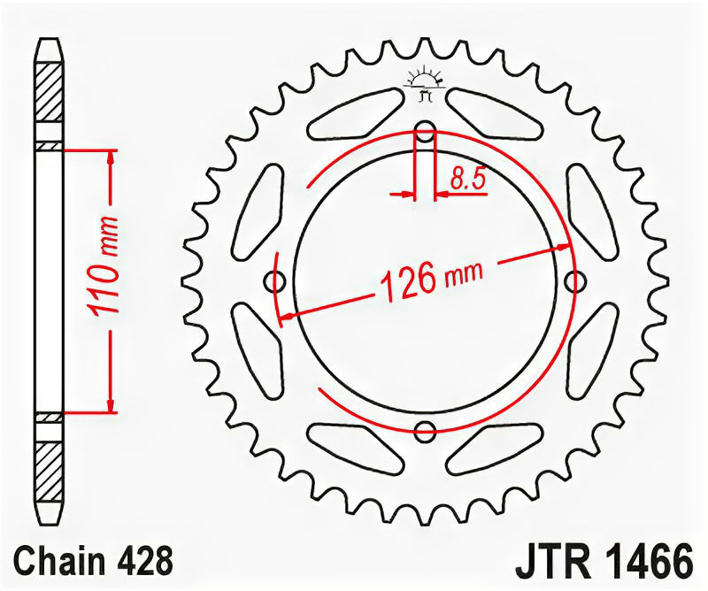 Звезда JT ведомая JTR1466.46 46 зубьев