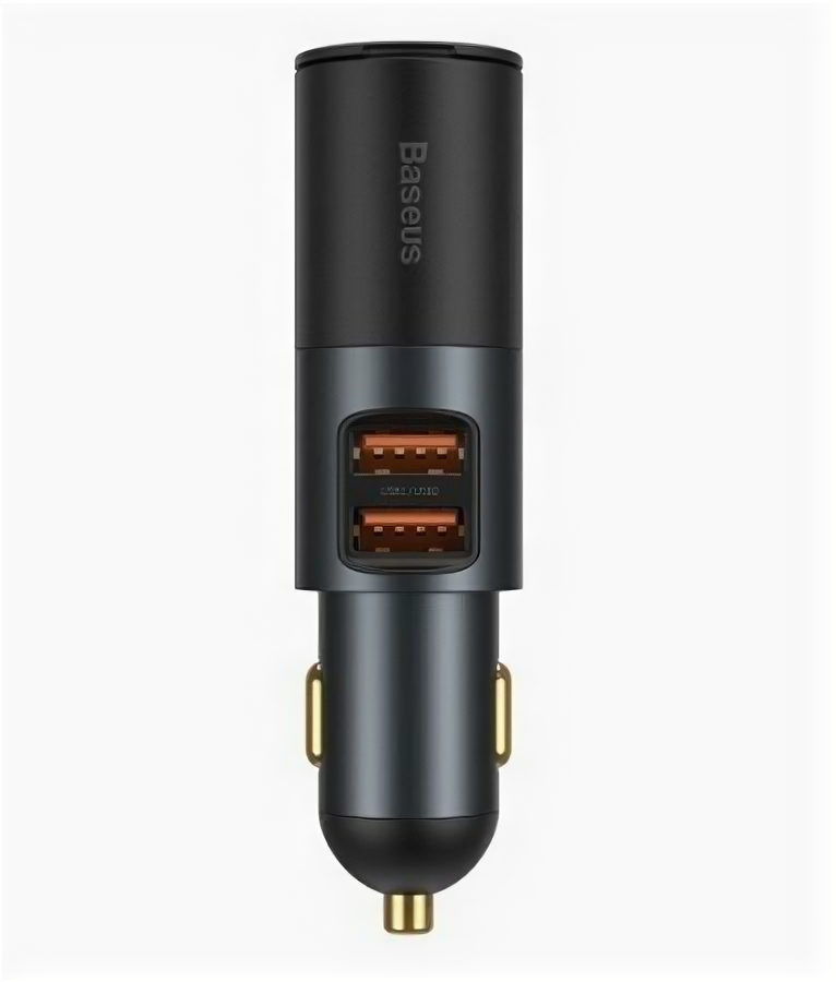 Автомобильный разветвитель прикуривателя Baseus Share Together Fast Charge Car Charger with Cigarette Lighter Expansion Port U U 120W (CCBT-D0G) (gray)