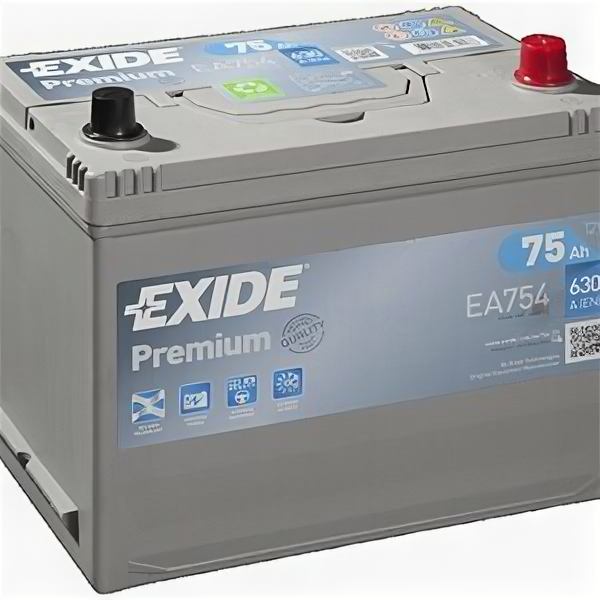 Аккумулятор Exide Premium EA754 75 Ач 630А обр. пол.