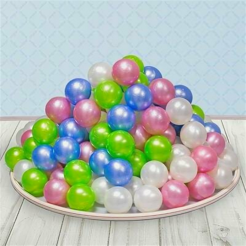 Шарики для сухого бассейна Перламутровые, диаметр шара 7,5 см, набор 50 штук, цвет розовый, голубо .