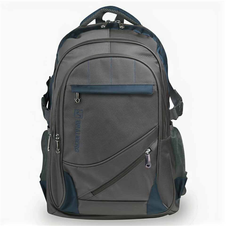 Рюкзак BRAUBERG MainStream 1, серый/синий, 35 л, размер 45х32х19 см, ткань, 224445