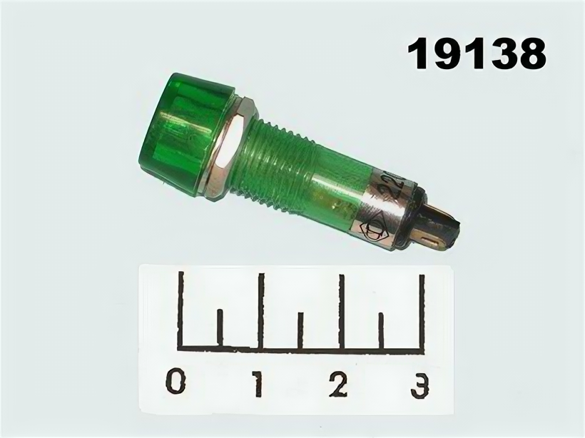 фото Лампа 220V в плафоне зеленая круглая N-814-G