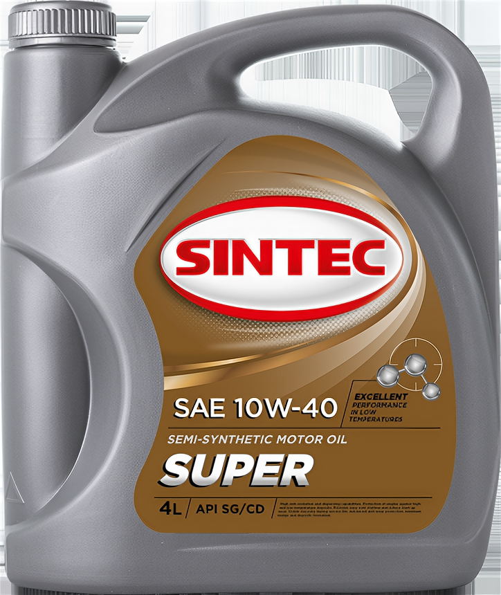 Моторное масло SINTEC SUPER SAE 10W40 API SG/CD полусинтетическое 4л 801894