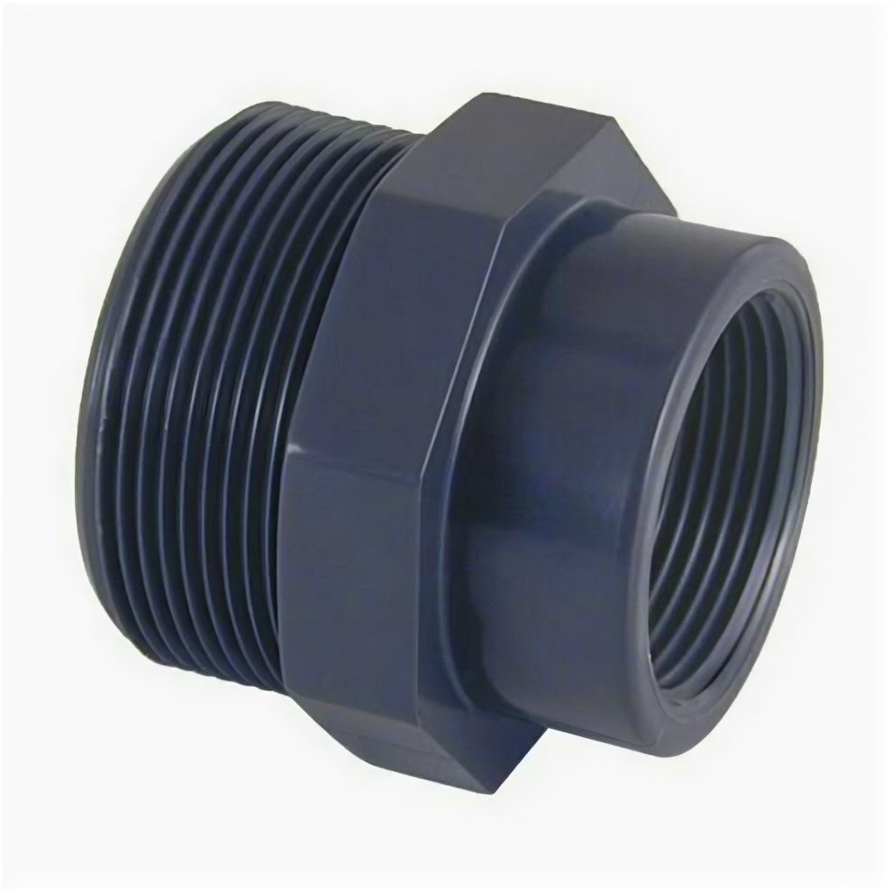 фото Ниппель Редукционный, ПВХ, D 1/2" НР Х 3/" ВР, PN 10