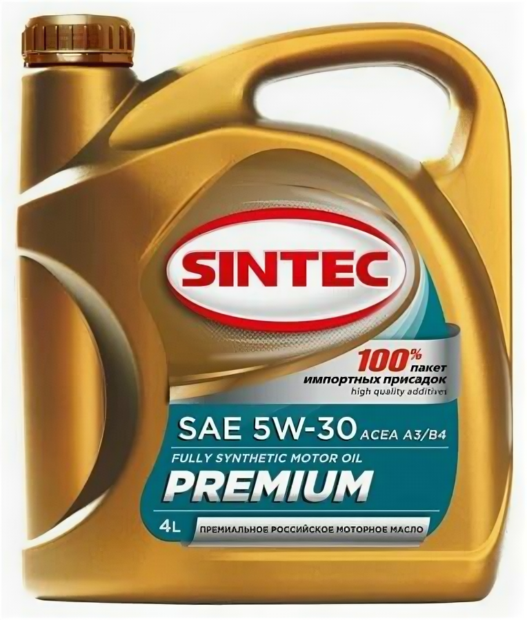 Моторное масло Sintec Premium SAE 5W30 ACEA A3/B4 синтетическое 4л 801969