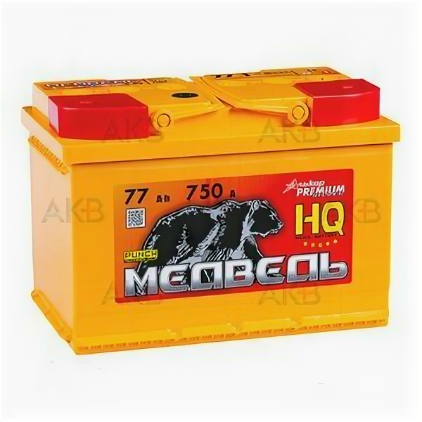 Аккумулятор Тюменский Медведь 77 Ач 750А прям. пол.