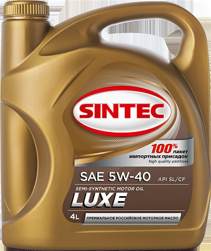 Моторное масло SINTEC LUXE SAE 5W40 API SL/CF полусинтетическое 4л 801933