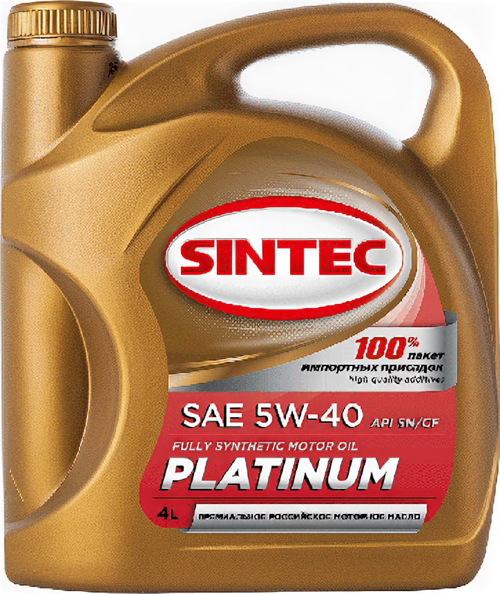 Моторное масло Sintec Platinum SAE 5W40 API SN/CF синтетическое 4л 801941