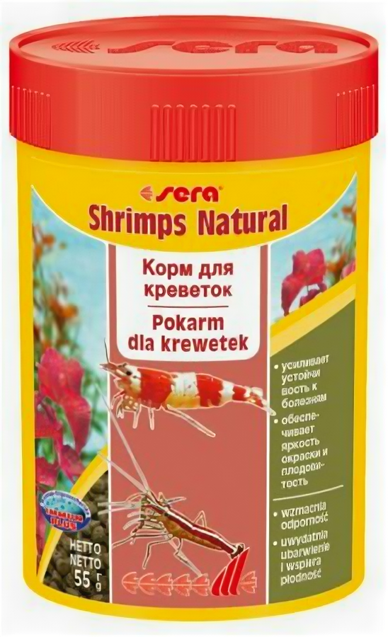 Sera Основной корм Sera SHRIMPS NATURAL для всех видов креветок, гранулы 100 мл