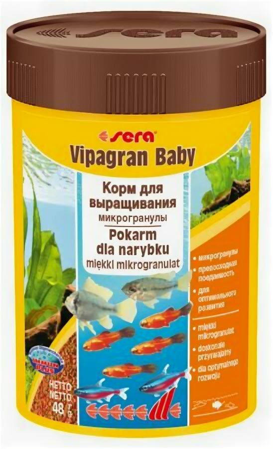 Sera Корм Sera VIPAGRAN BABY для молоди рыб, микрогранулы 100 мл