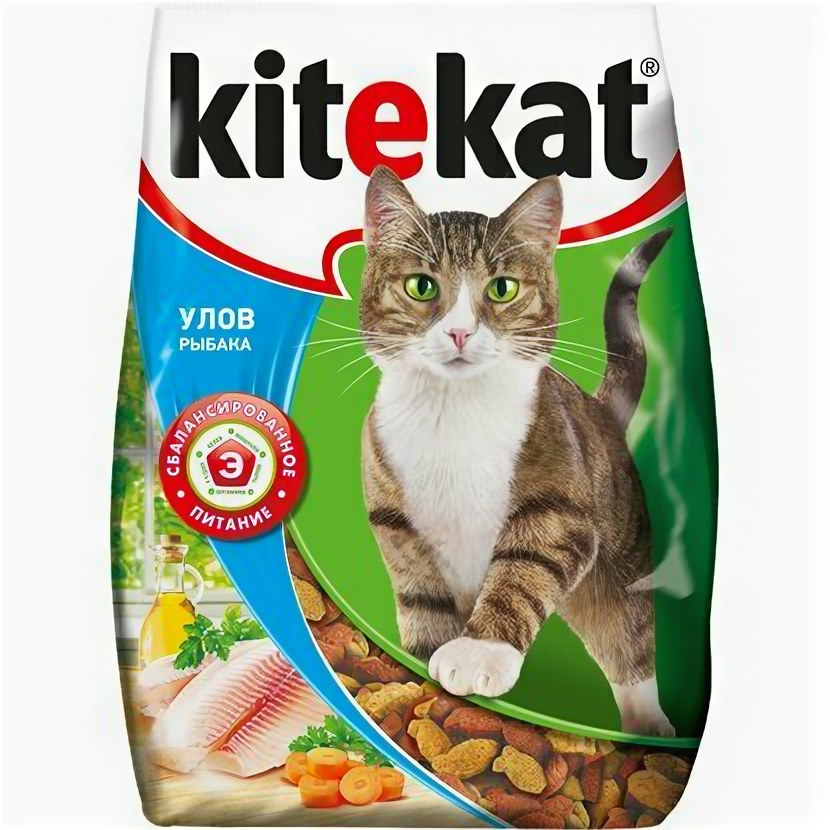 Kitekat Китикет сухой корм для кошек Улов рыбака 350 гр - фотография № 2