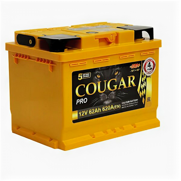 Аккумулятор COUGAR PRO 62 Ач 620А обратная полярность