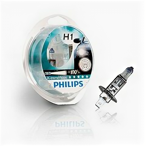 Лампа автомобильная галогенная Philips X-Treme Vision 12258XVS2 H1 12V 55W P14,5s 3700K 2 шт.