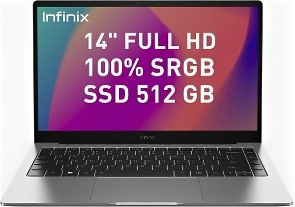 Ноутбук Infinix Inbook X2 (Intel Core i7 1065G7, RAM 8 ГБ, SSD 512 ГБ, Intel Iris Plus Graphics, Windows 11 Home), Grey, серый