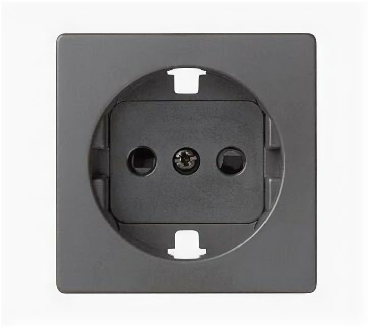 фото Simon S82 Concept Матовый титан, Накладка со шторками для розетки с заземлением Schuko 2Р+Е