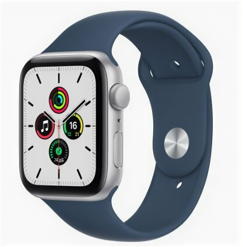 Смарт-часы Apple Watch SE 44мм (MKQ43RU/A) silver/blue whirlpool