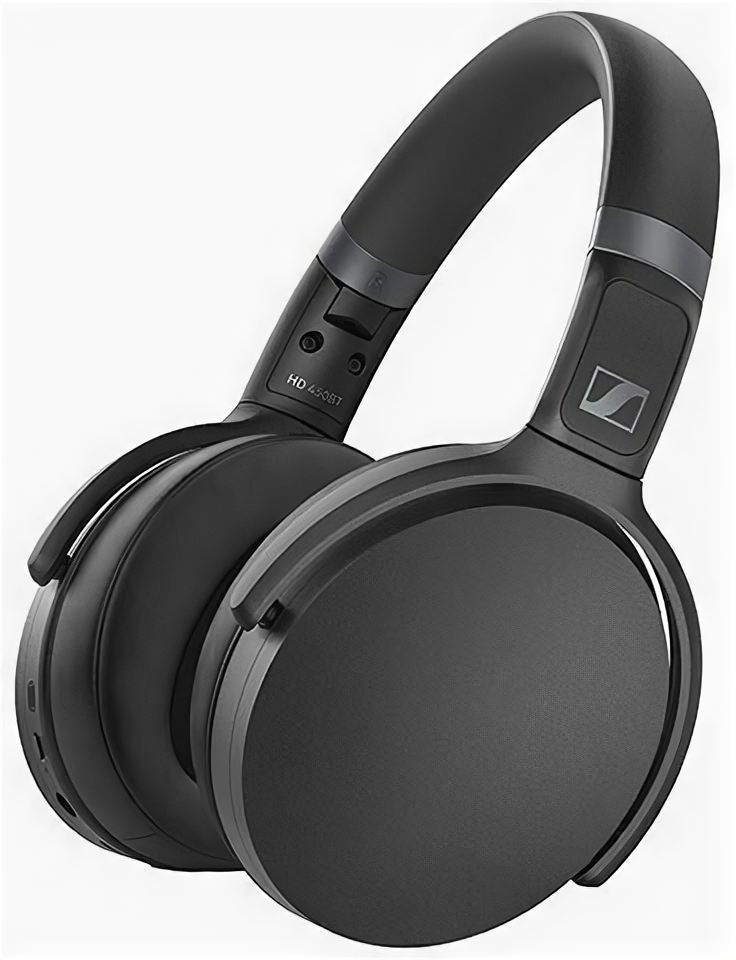 Наушники SENNHEISER HD 450BT, 3.5 мм/Bluetooth/USB Type-C, мониторные, черный [508386]