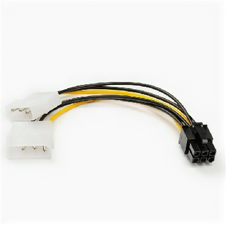 Кабель ATCOM АТ6185 6 PIN - to 2 molex video power черный/желтый