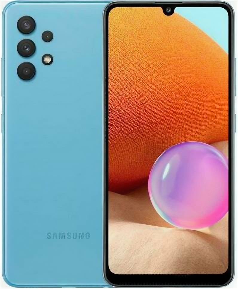 Смартфон Samsung SM-A325F Galaxy A32 64Gb 4Gb синий моноблок 3G 4G 6.4 1080x2400 Android 11 64Mpix 802.11 b/g/n/ac NFC GPS GSM900/1800 GSM1900 TouchSc