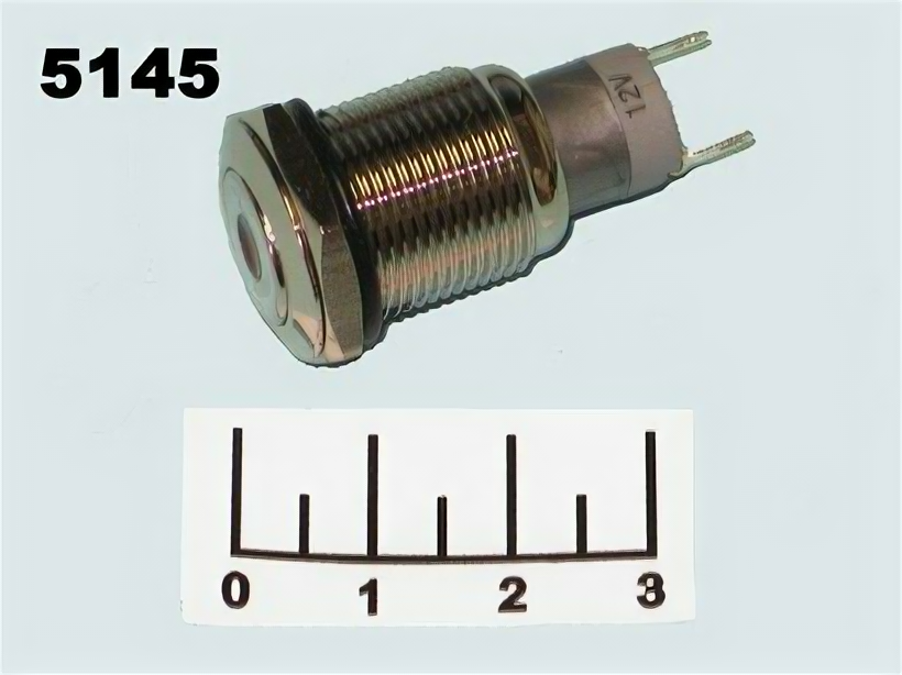 фото Лампа 12V LED красная в металлическом корпусе антивандальная 2 контакта (16мм) LAS2