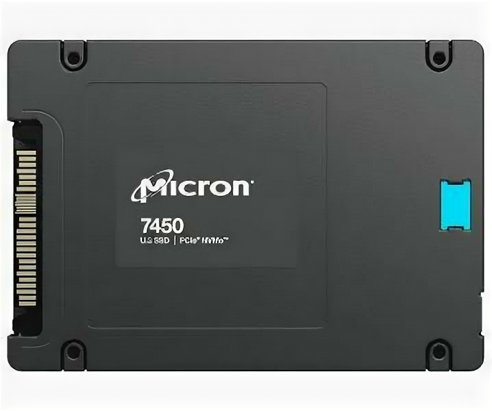 Micron SSD 7450 MAX, 6400GB, U.3(2.5 15mm), NVMe, PCIe 4.0 x4, 3D TLC, R/W 6800/5600MB/s, IOPs 1 000 000/400 000, TBW 35000, DWPD 3 (12 мес.)