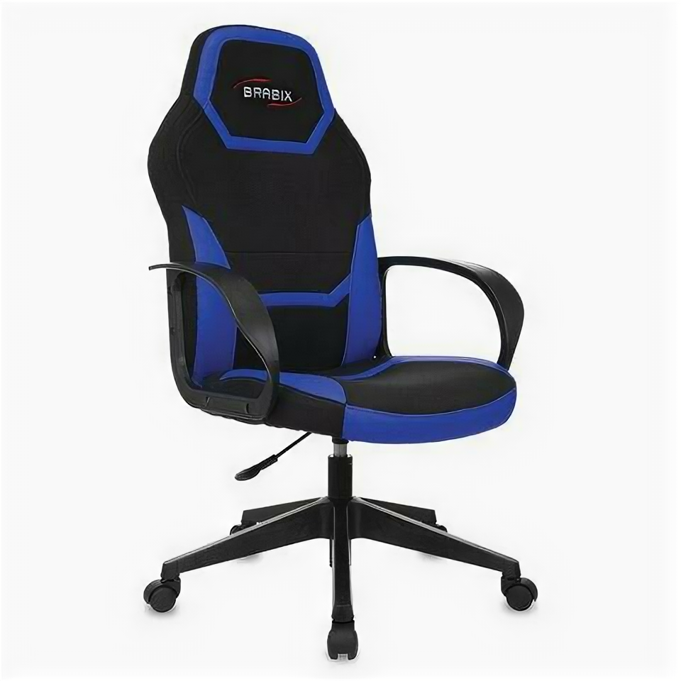 Компьютерное кресло Brabix Alpha GM-018 ткань экокожа Black-Blue 532638