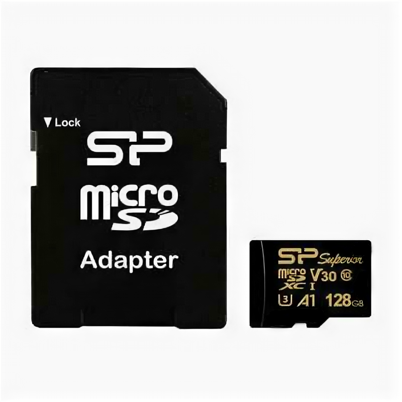 Карта памяти 128GB Silicon Power Superior Golden A1 microSDXC Class 10 UHS-I U3 A1 100/80 Mb/s (SD адаптер) (SP128GBSTXDV3V1GSP)