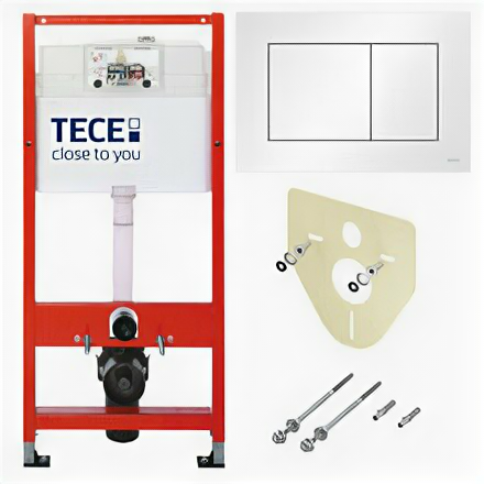 TECE 9400413 TECEBASE BASE 2.0 комплект инсталляции 4 В 1 С панелью смыва тесеnow, цвет белый, для установки подвесного унитаза