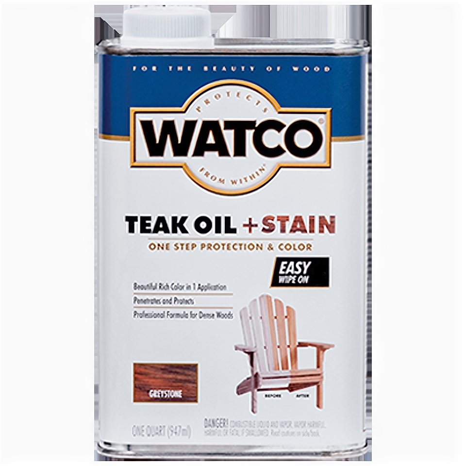 Watco Teak Oil Finish +Stain Тиковое масло тонирующее для дерева (серый камень 0946 л)