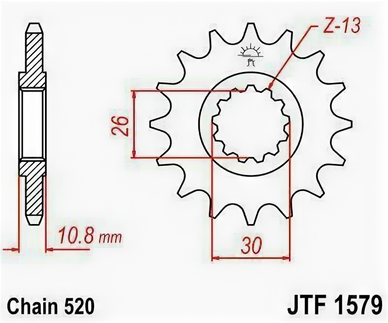 Звезда JT ведущая JTF1579.16 16 зубьев