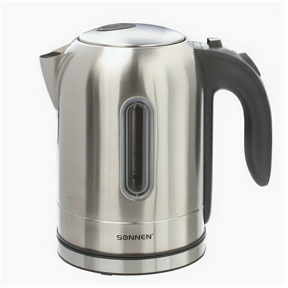 Чайник электрический SONNEN KT-1755, 1,7 л, 2200 Вт, закрытый нагревательный элемент, нержавеющая сталь