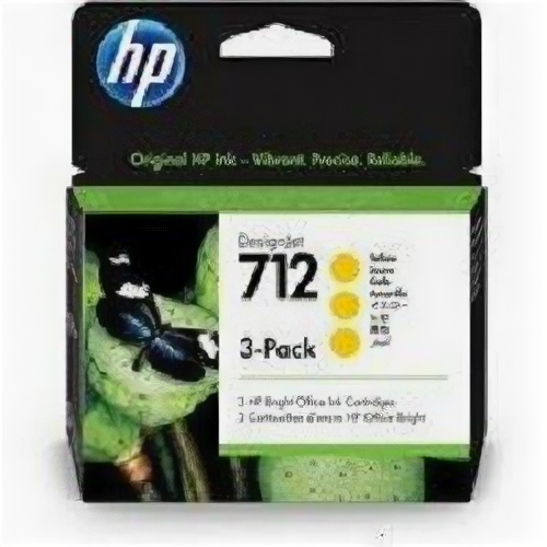 HP Набор картриджей/ HP 712 3-Pack 29-ml Yellow DesignJet Ink Cartridge