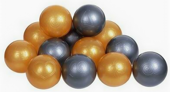 Шарики для сухого бассейна Перламутровые, диаметр шара 7,5 см, набор 100 штук, цвет металлик Солом .