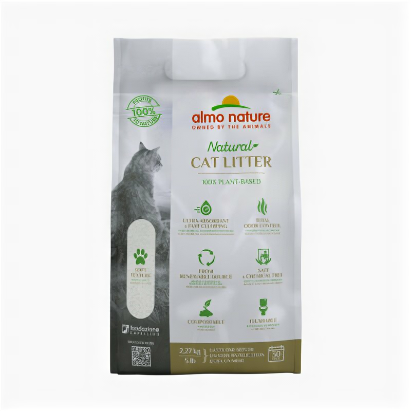 Almo Nature Cat Litter 100проц. Натуральный биоразлагаемый комкующийся наполнитель | Cat Litter 2,27 кг 20681 (2 шт)