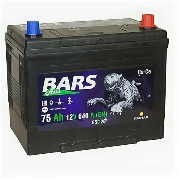 Аккумулятор Bars 85D26L 75 Ач 640А обратная полярность