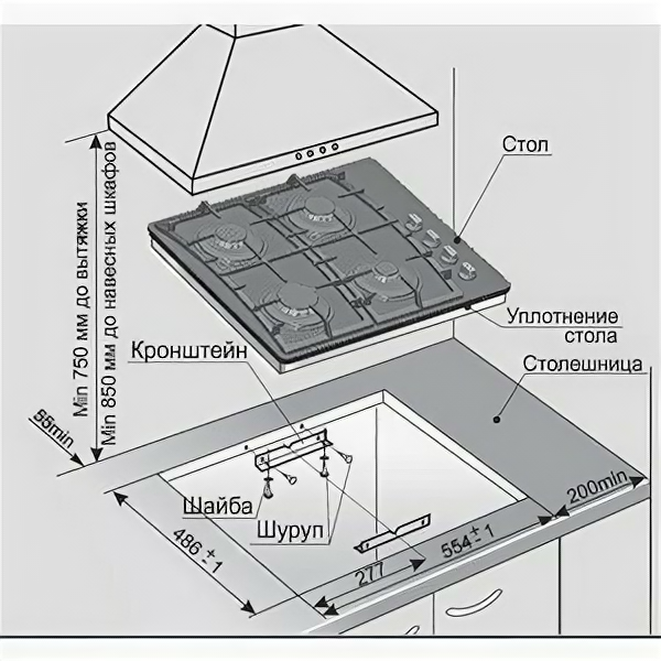 Встраиваемый комплект GEFEST СВН 2230 К3 + ДА 622-04 А1 - фотография № 4