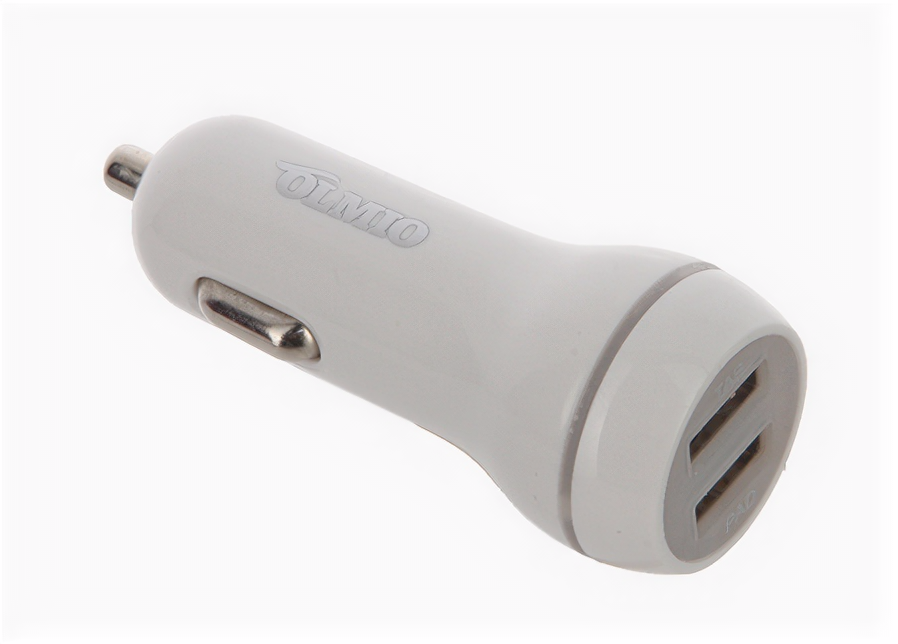 Автомобильное зарядное устройство 2USB 2.1A белый Olmio