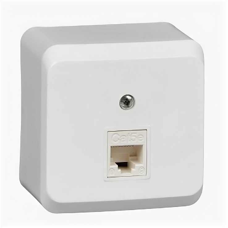 фото Этюд Розетка открытой установки компьютерная RJ45 категория 5E белый | код. KOMA-001B | Schneider Electric (2шт.в упак.)