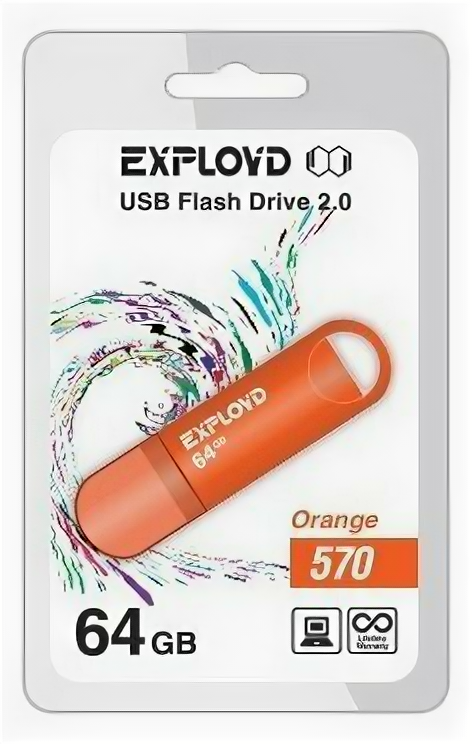 Флешка EXPLOYD 570 64GB Orange