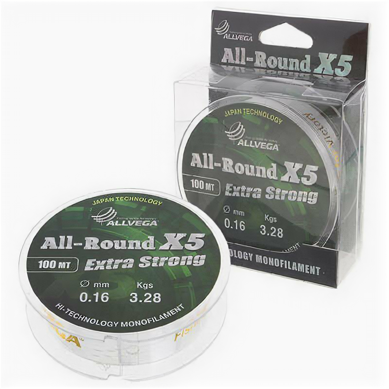 Леска Allvega All-round X5 0,16, 100 м ALLVEGA 1140787 .