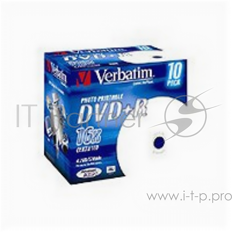 Диск Dvd+r Verbatim 4.7Gb 16x Jewel Case Printable (10шт) 43508 43508