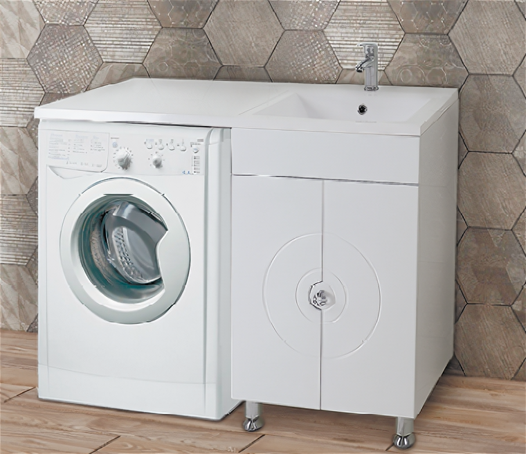 фото Раковина под стиральную машину Оника 120 для напольной тумбы Космос 60.11, белая